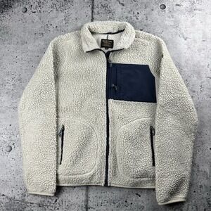 Burton Sherpa Fleece Deep Pile Creme Blue Size Small